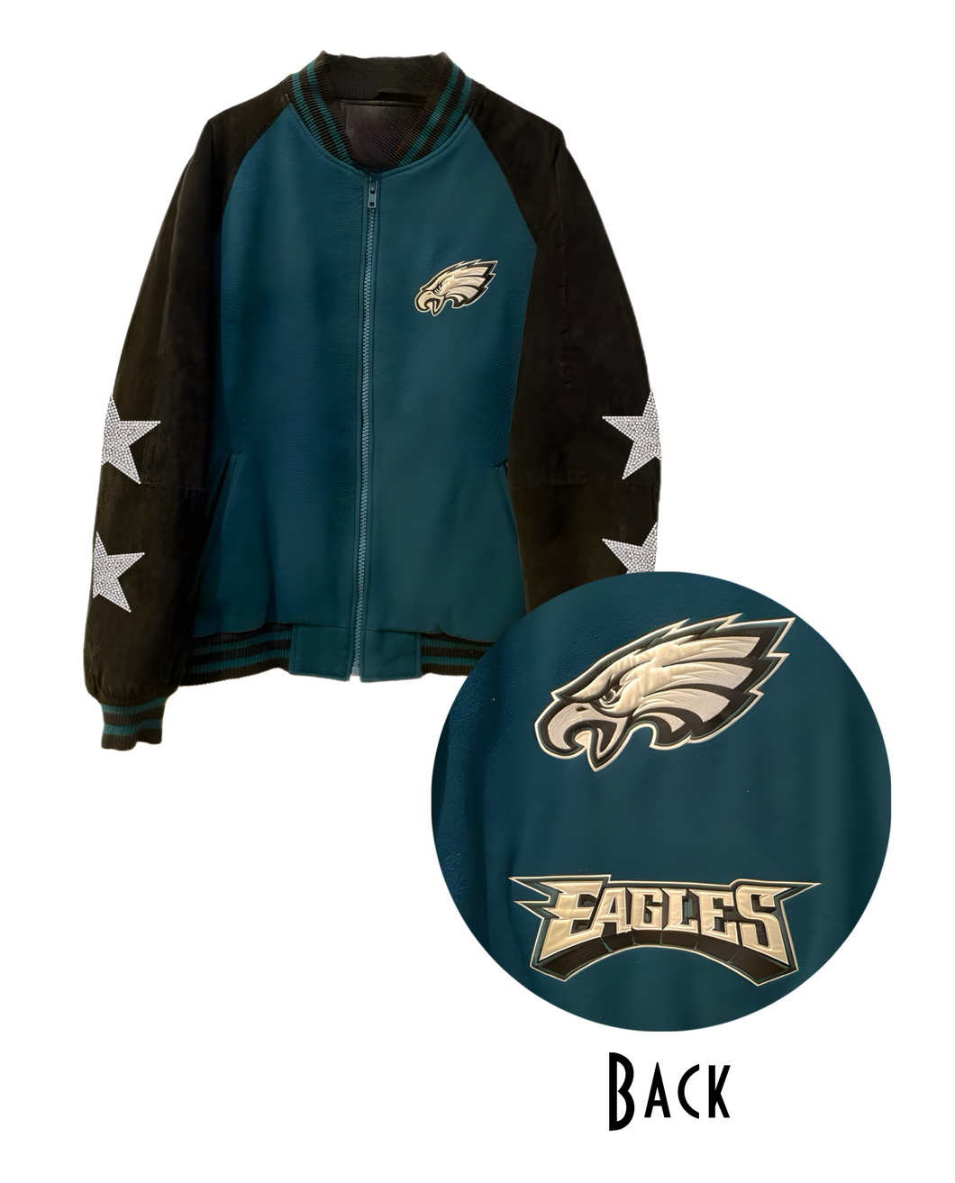 Philadelphia Eagles, Football One of a KIND Vintage Jacket with Crystal Star Design