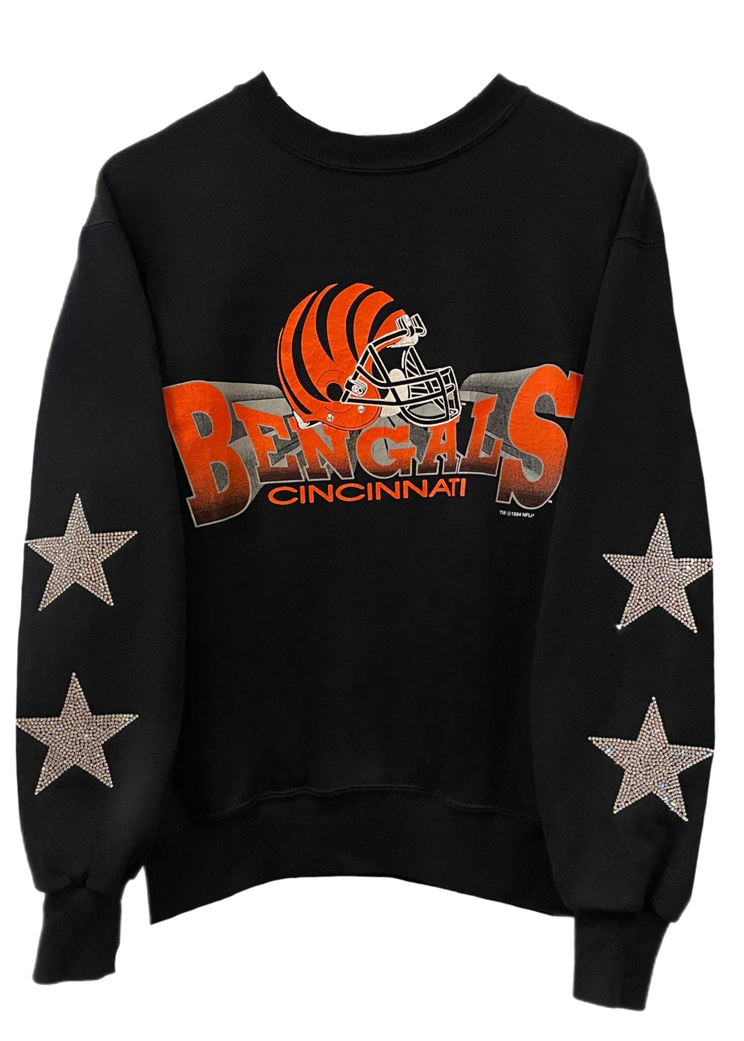 Cincinnati Bengals, NFL One of a KIND Vintage Sweatshirt with Crystal Star Design