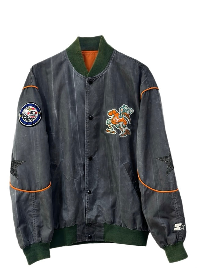 University of Miami, UMiami Hurricanes “Super Rare Find” One of a KIND Vintage Jacket with Black Crystal Star Design.