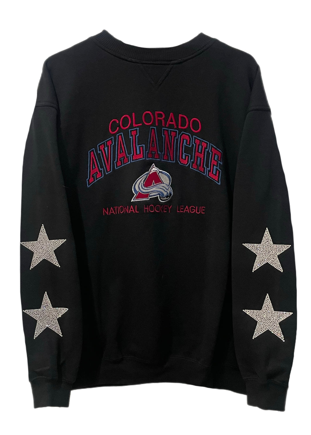 Denver Colorado Avalanche, Hockey One of a KIND Vintage Sweatshirt with Crystal Star Design
