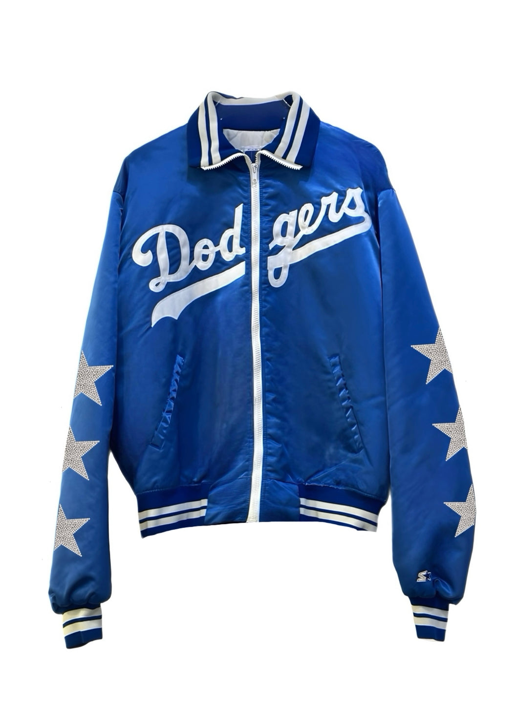 LA Dodgers, Baseball One of a KIND Vintage Jacket with Three Crystal Star Design and Custom Name & Number