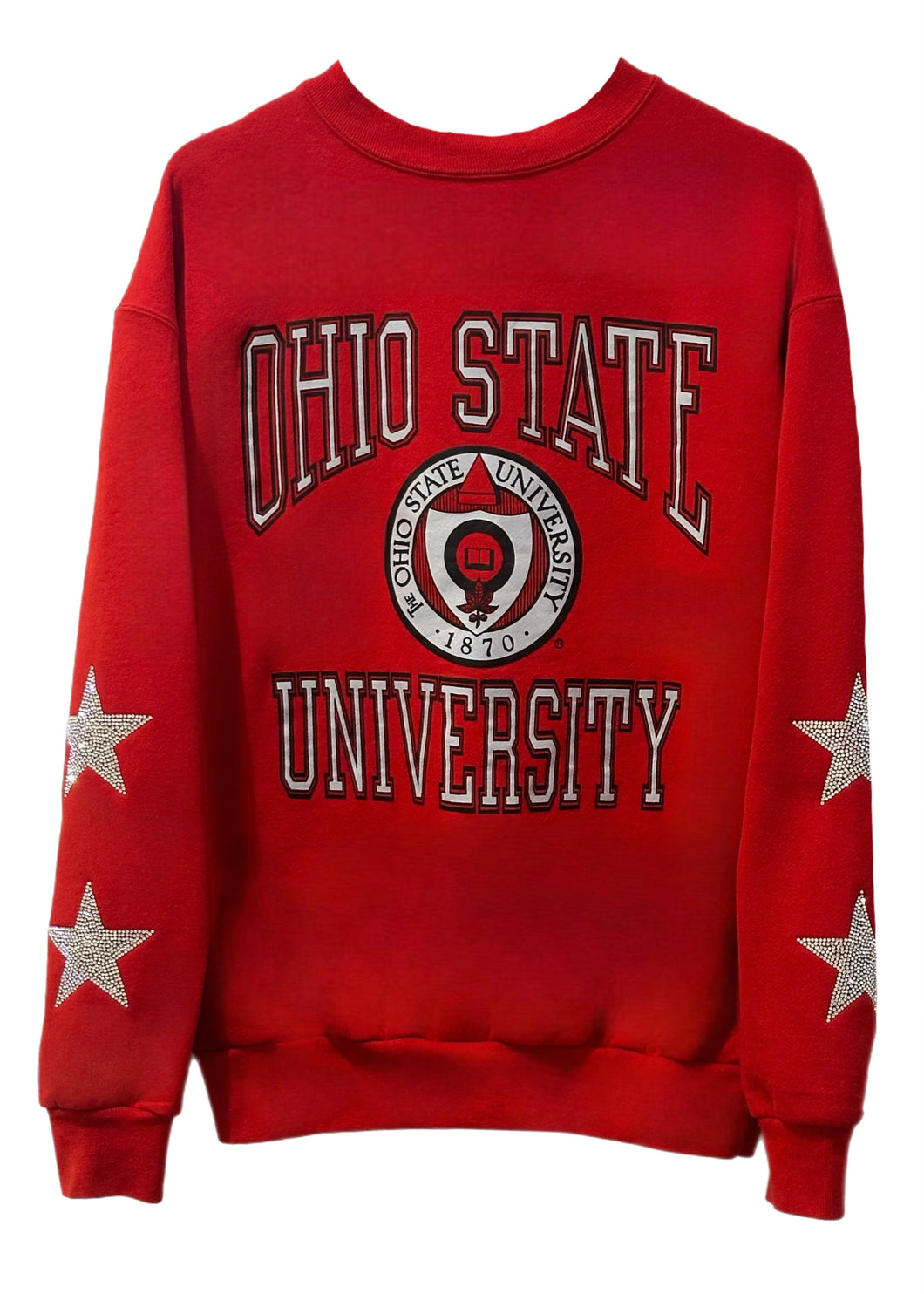 Ohio State University, Buckeyes, One of a KIND Vintage Sweatshirt with Crystal Star Design