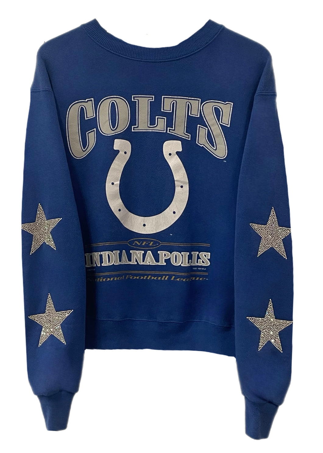 Indianapolis Colts, NFL One of a KIND Vintage Sweatshirt with Crystal Star Design