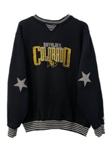 Load image into Gallery viewer, University of Colorado Boulder, One of a KIND Vintage Sweatshirt with Crystal Star Design
