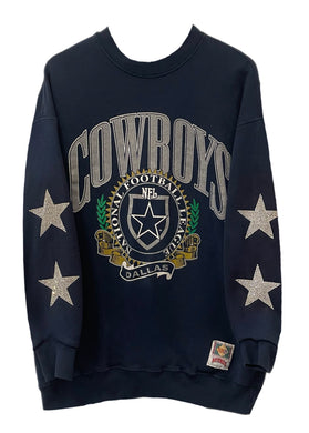 ShopCrystalRags La Dodgers, MLB One of A Kind Retro Sweatshirt with Crystal Star Design