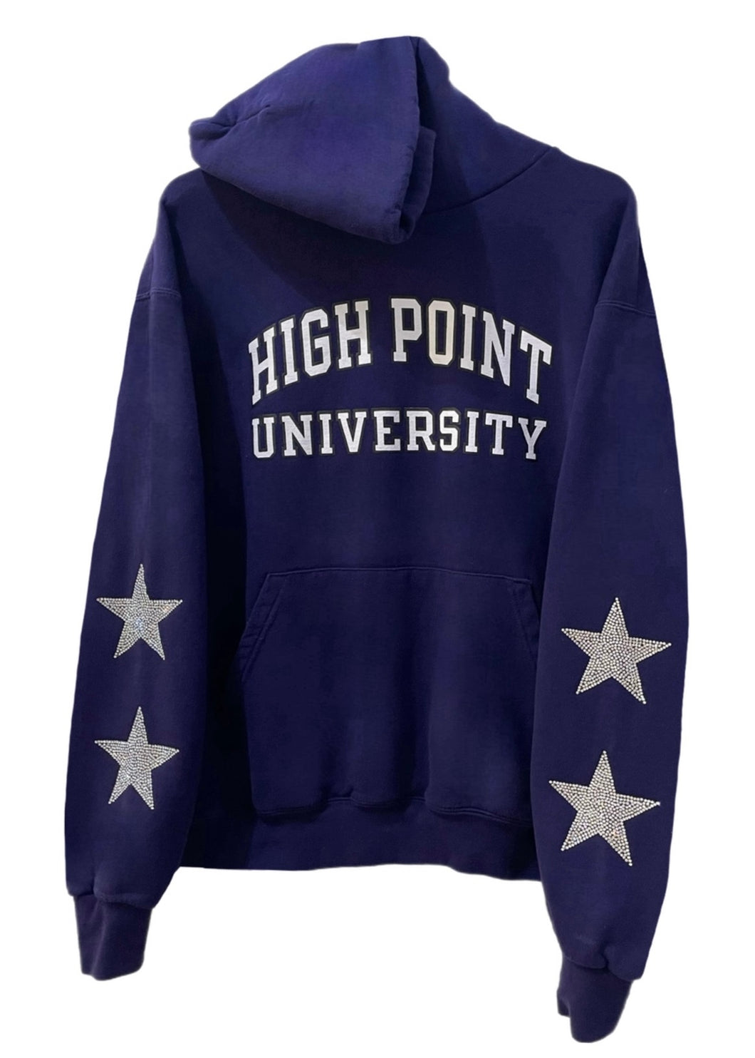 High Point University, One of a KIND Vintage Hoodie with Crystal Star Design