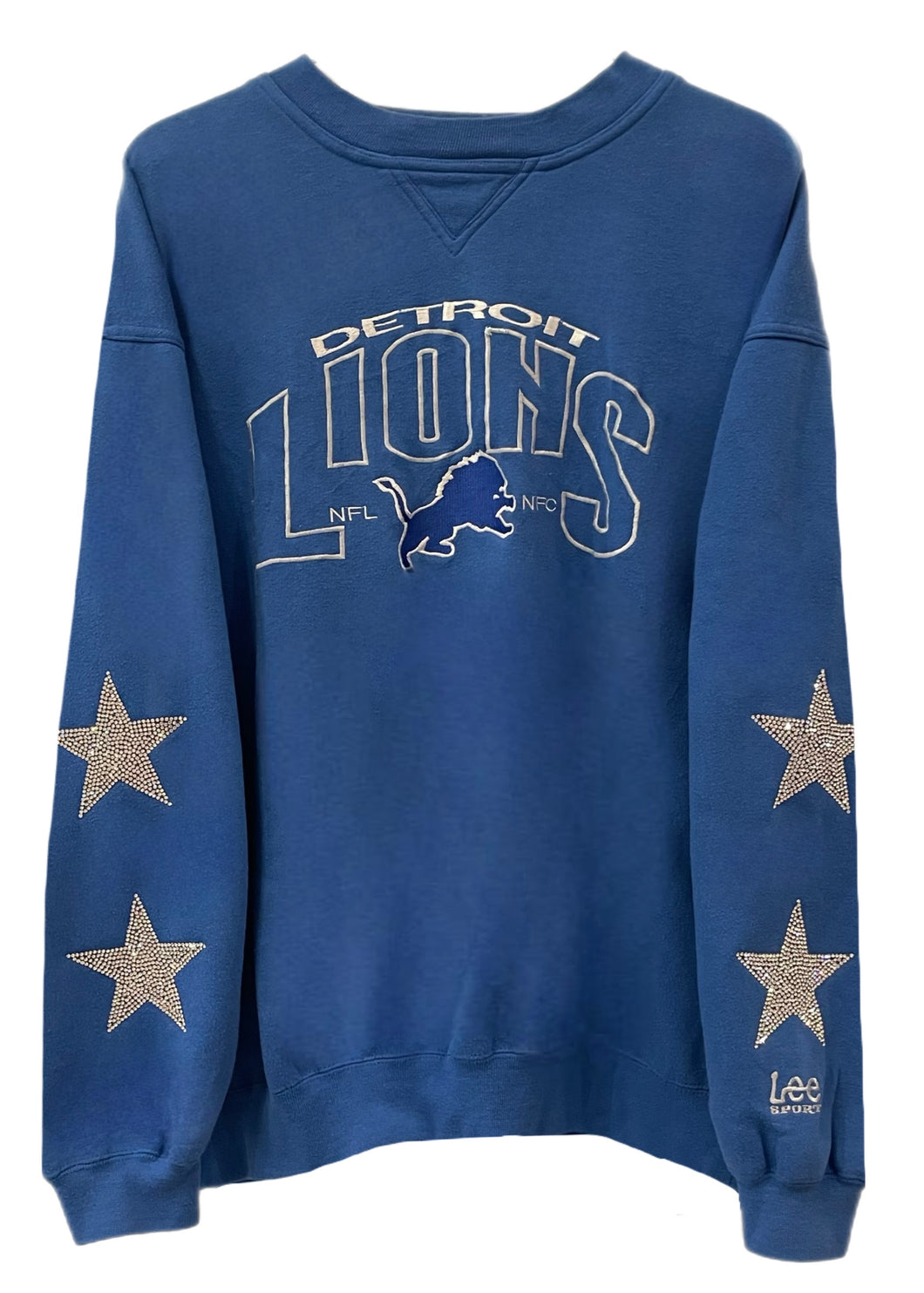 Detroit, Lions, NFL One of a KIND Vintage Sweatshirt with Crystal Star Design