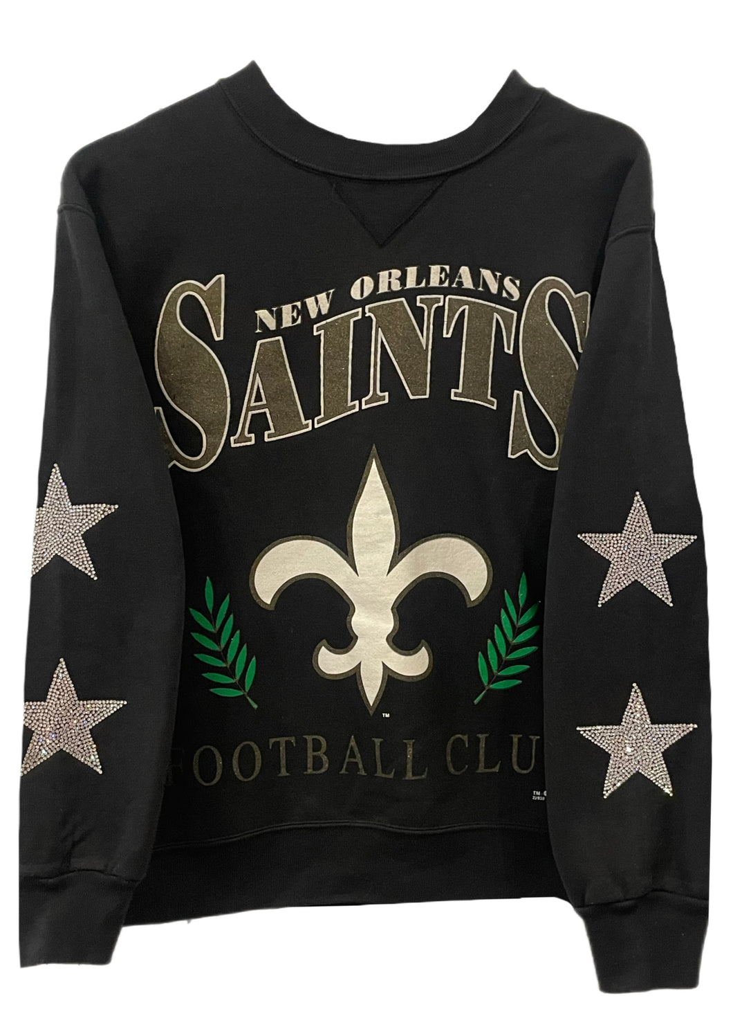 New Orleans Saints, Football One of a KIND Vintage Sweatshirt with Crystal Star Design