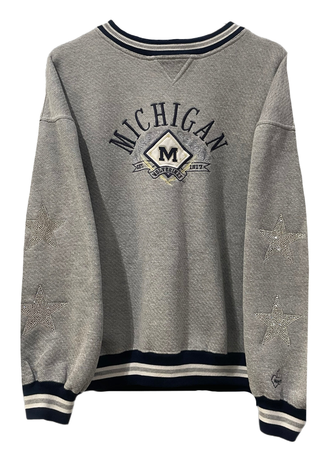 University of Michigan, One of a KIND Vintage Sweatshirt with Crystal Star Design