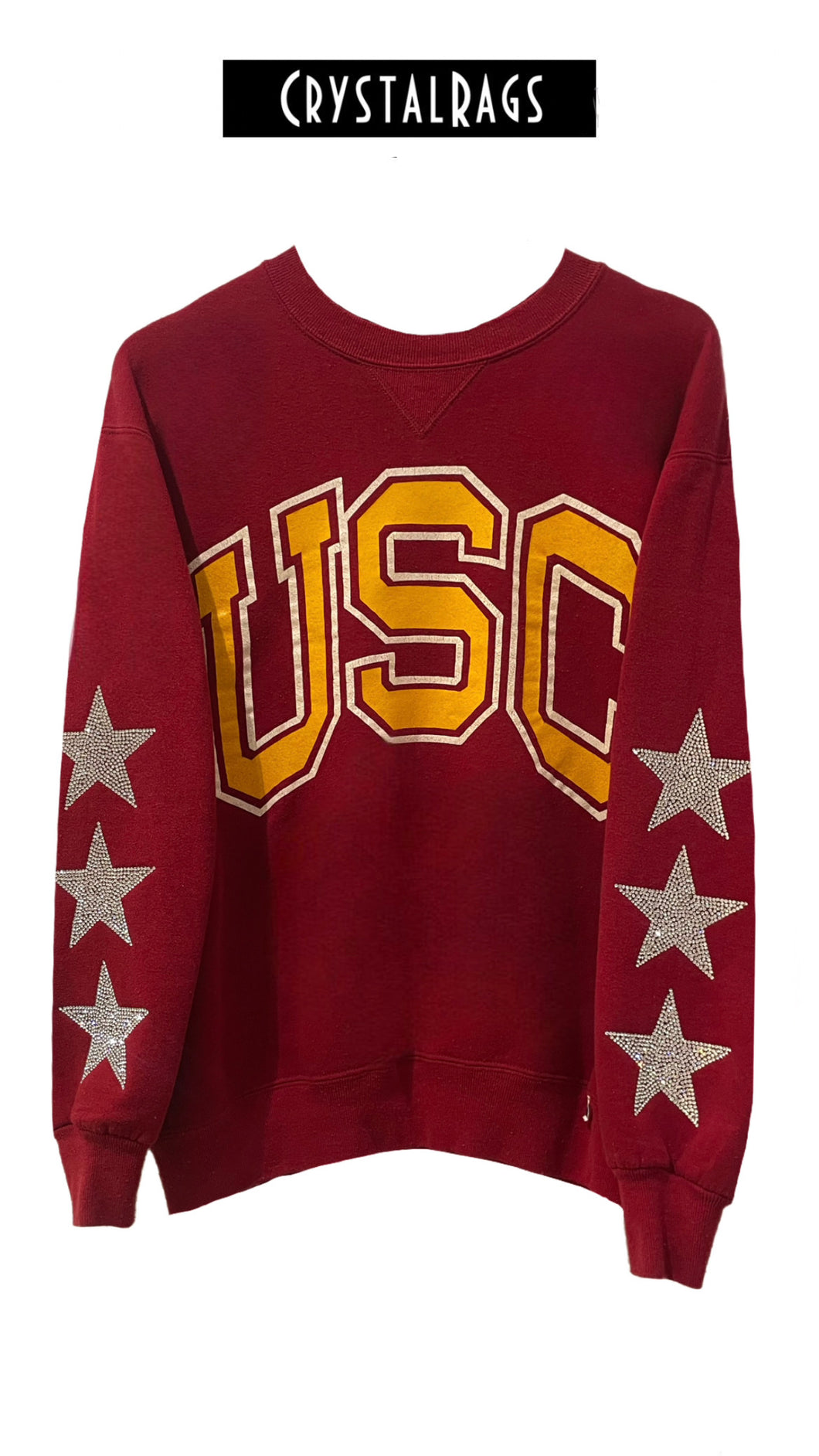 University of Southern California, USC One of a KIND Vintage Sweatshirt with Three Crystal Star Design
