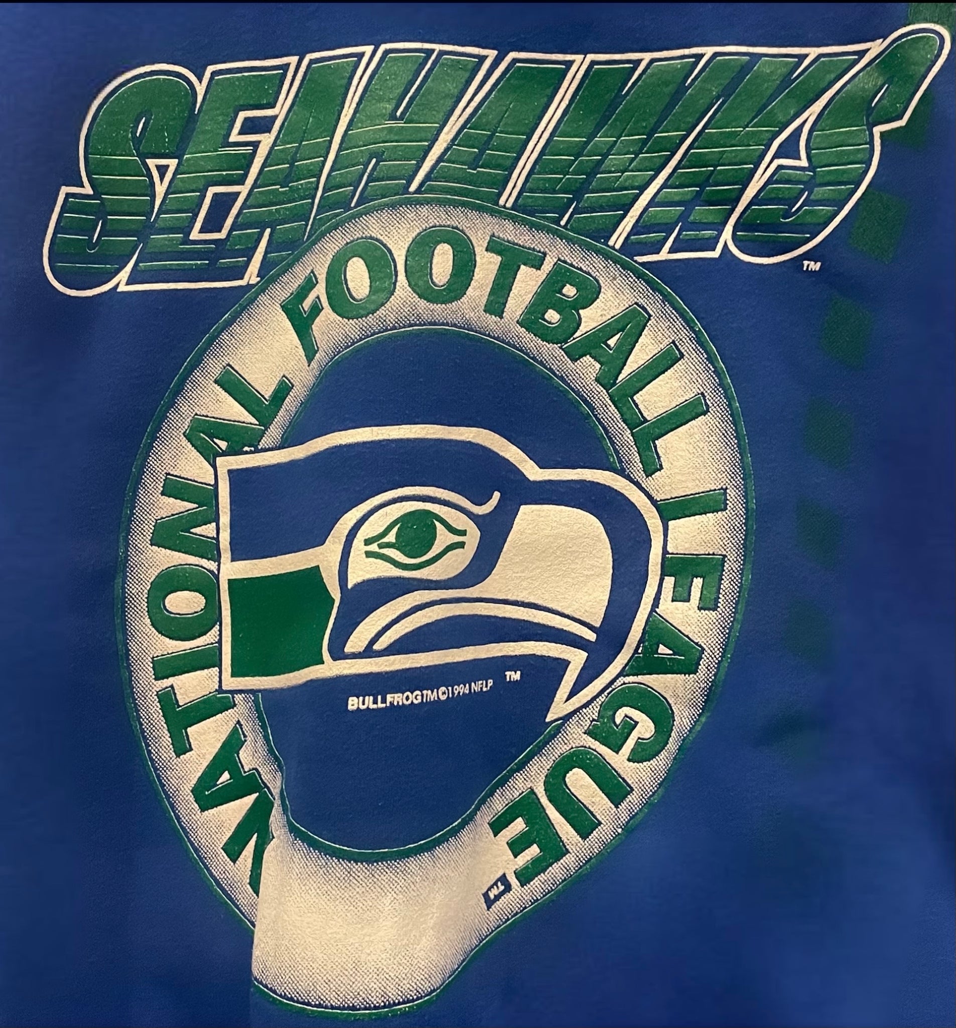 ShopCrystalRags Seattle Seahawks, NFL One of A Kind Vintage Sweatshirt with Crystal Star Design