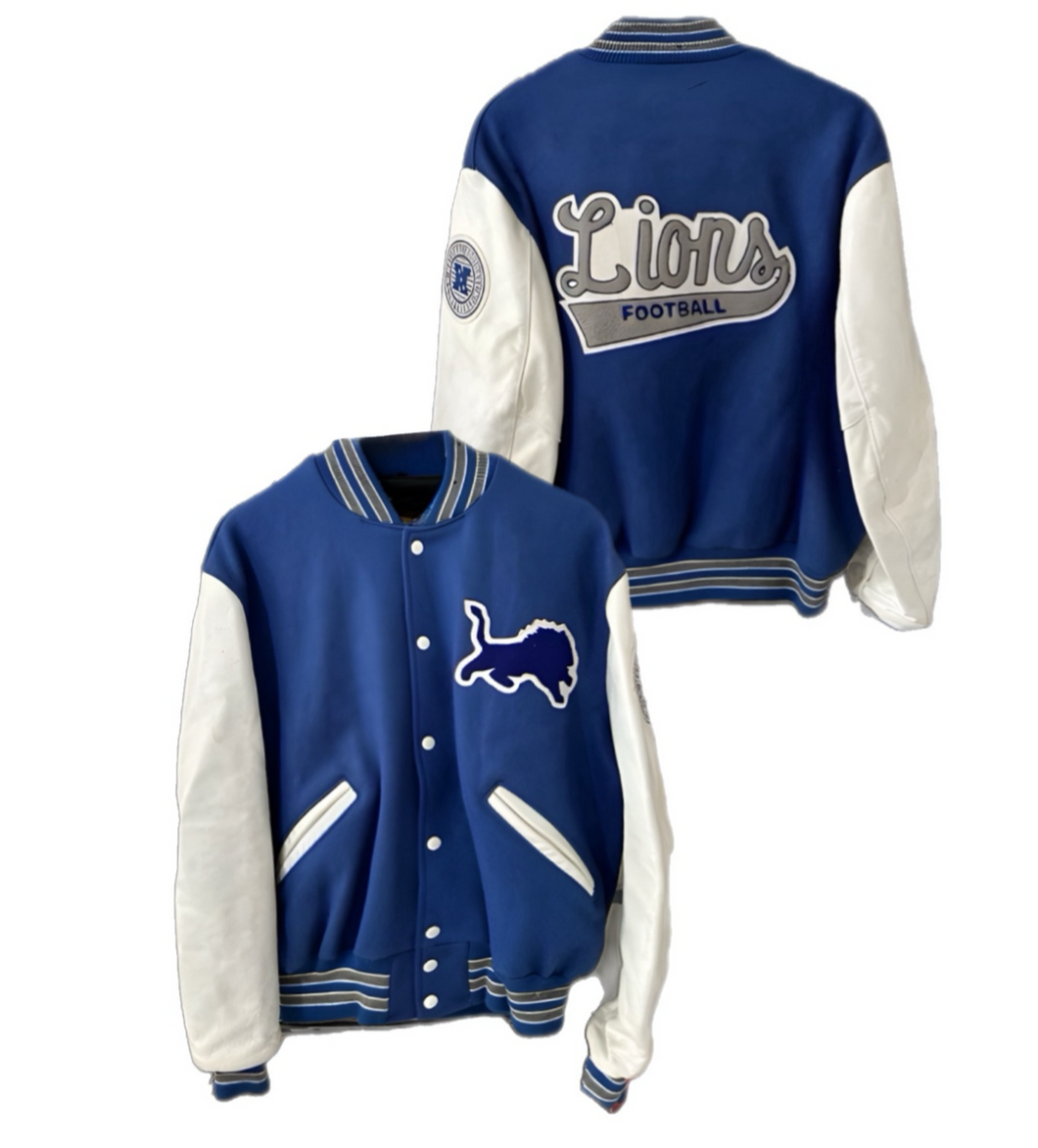 Detroit Lions, Football One of a KIND “Collectors Piece” Late 80’s Vintage Varsity Jacket