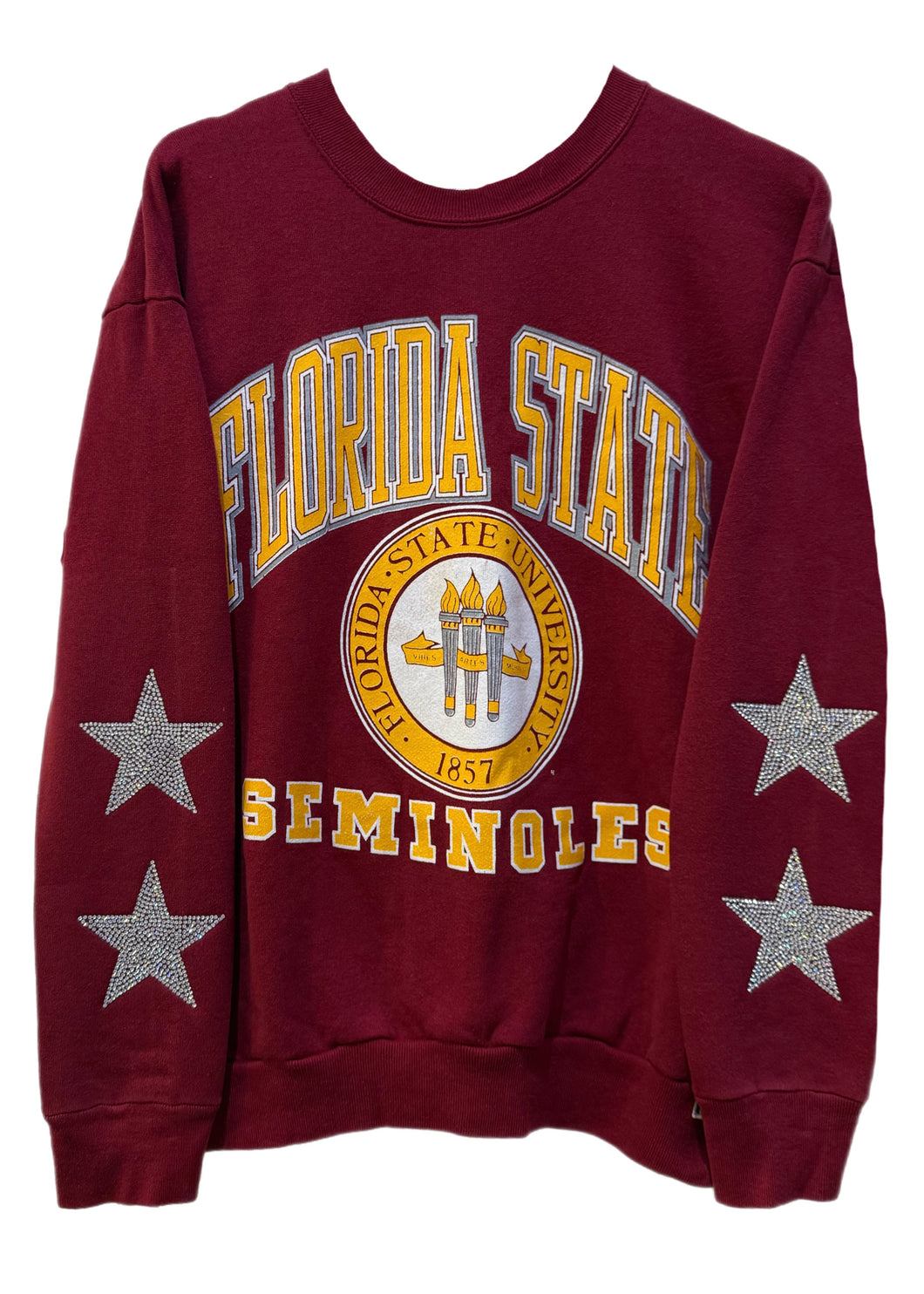 Florida State University, FSU One of a KIND Vintage Seminoles Sweatshirt with Crystal Star Design