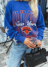 Load image into Gallery viewer, New York NY Knicks, Basketball One of a KIND Vintage Sweatshirt with Three Crystal Star Design
