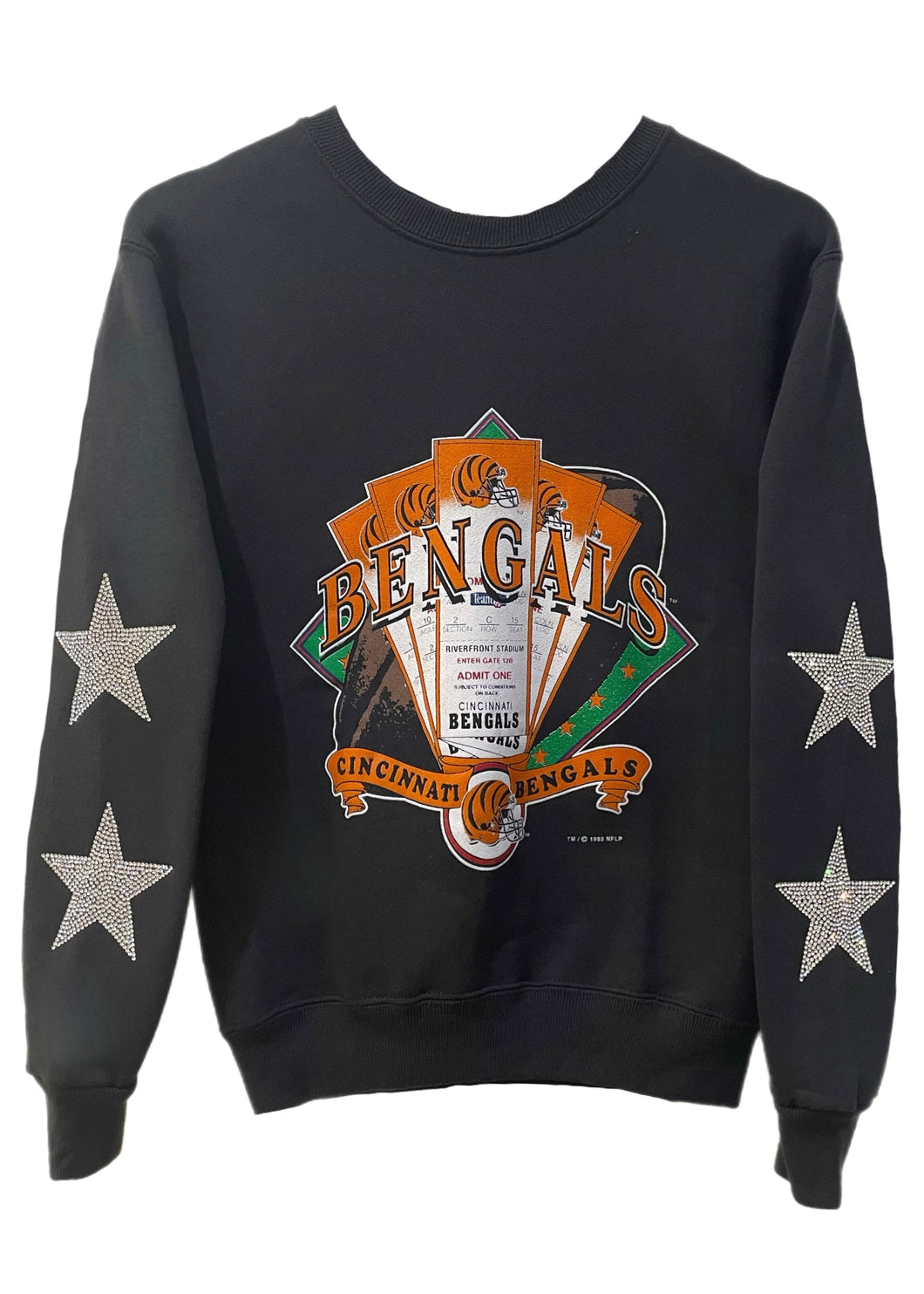 Cincinnati Bengals, Football One of a KIND Vintage Sweatshirt with Crystal Star Design