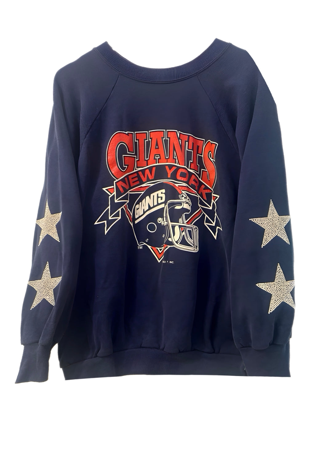 NY Giants, Football One of a KIND Vintage Sweatshirt with Crystal Star Design