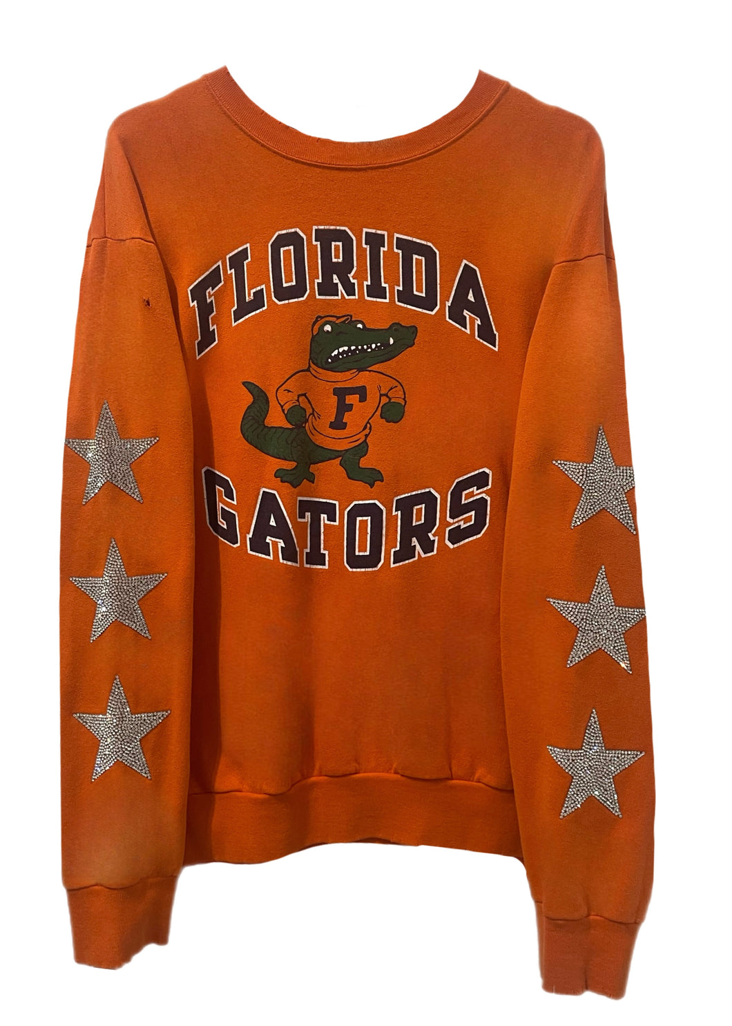 University of Florida, One of a KIND Vintage UF Gators Sweatshirt with Three Crystal Star Design