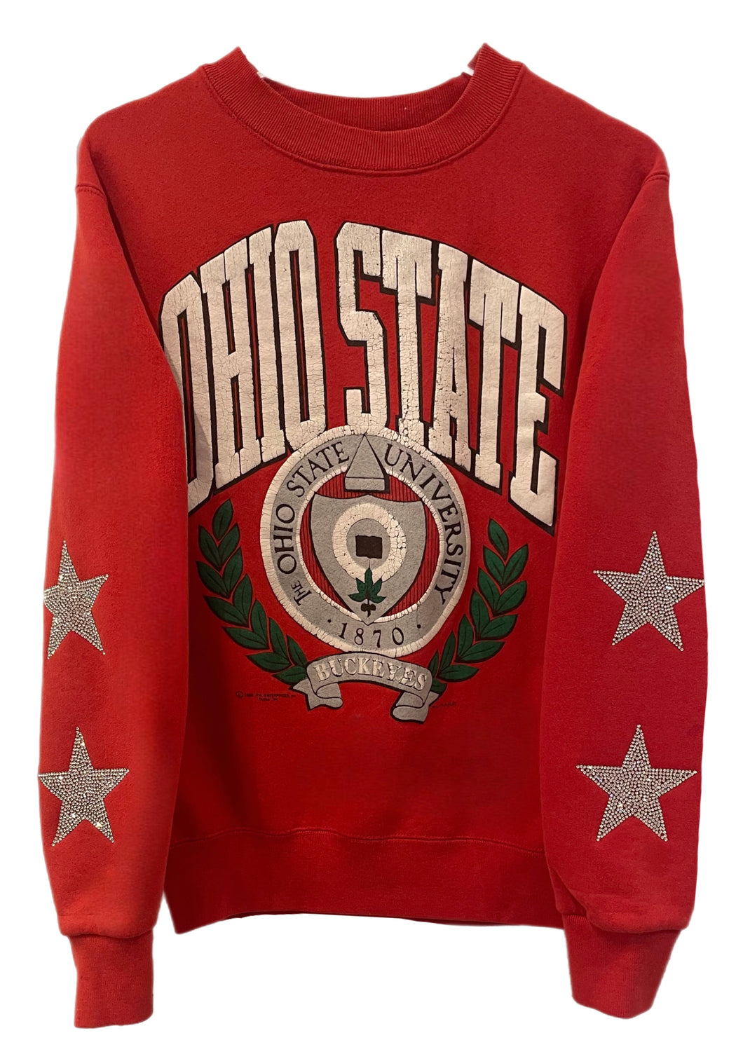 Ohio State University, Buckeyes, One of a KIND Vintage Sweatshirt with Crystal Star Design