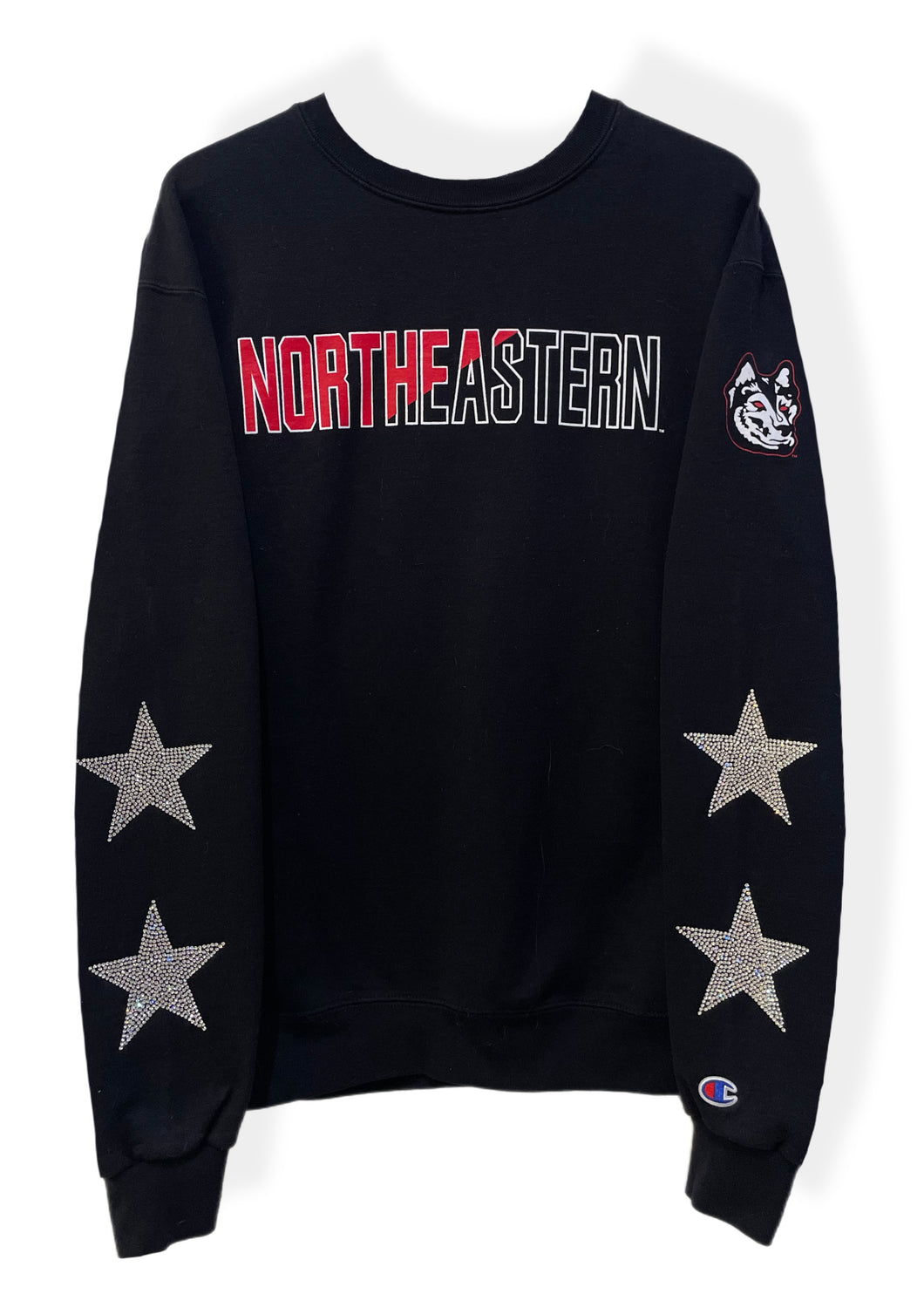 Northeastern University, One of a KIND Vintage Sweatshirt with Crystal Star Design