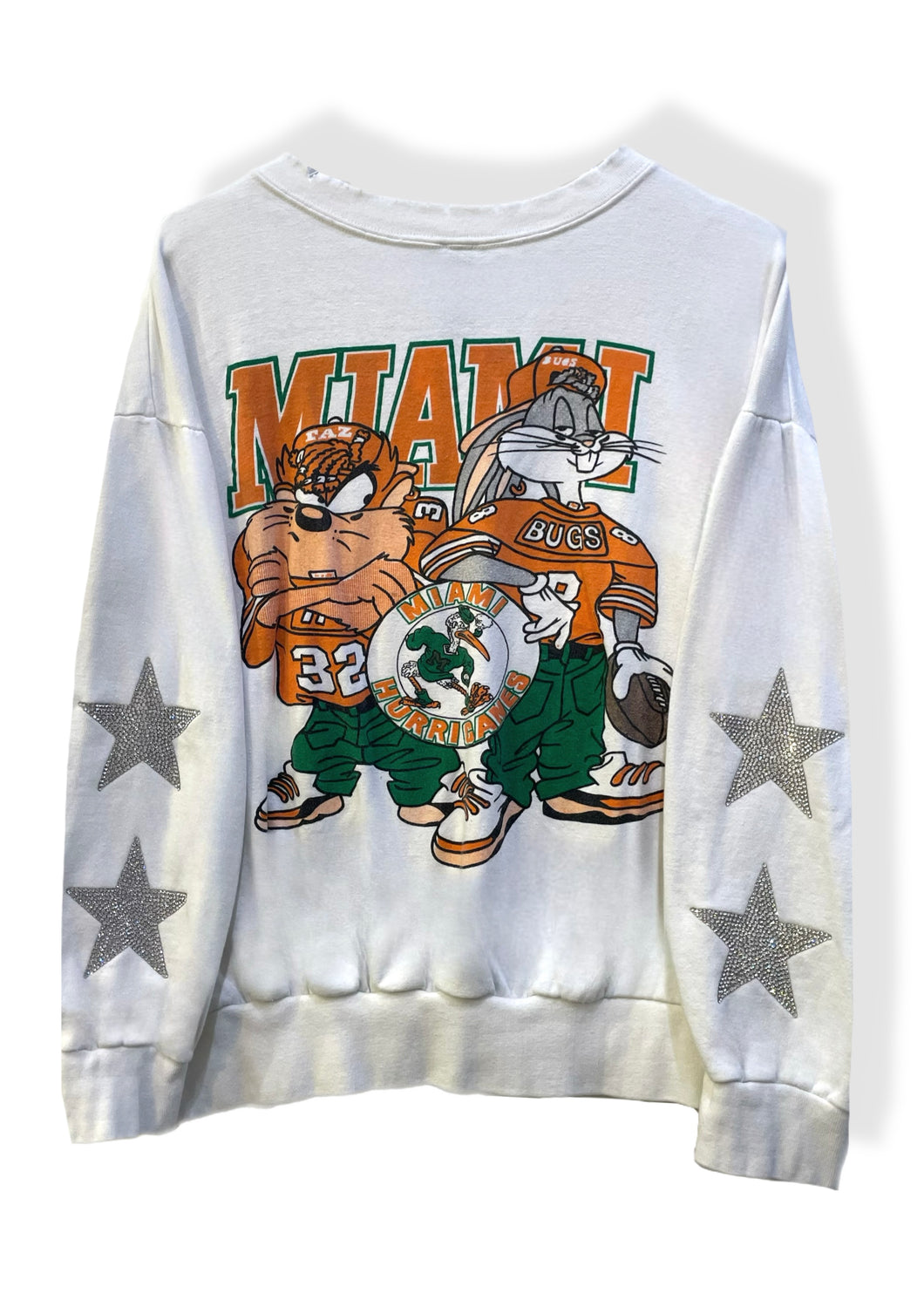 University of Miami, One of a KIND “Rare Find” Vintage Miami Hurricanes Sweatshirt with Crystal Star Design