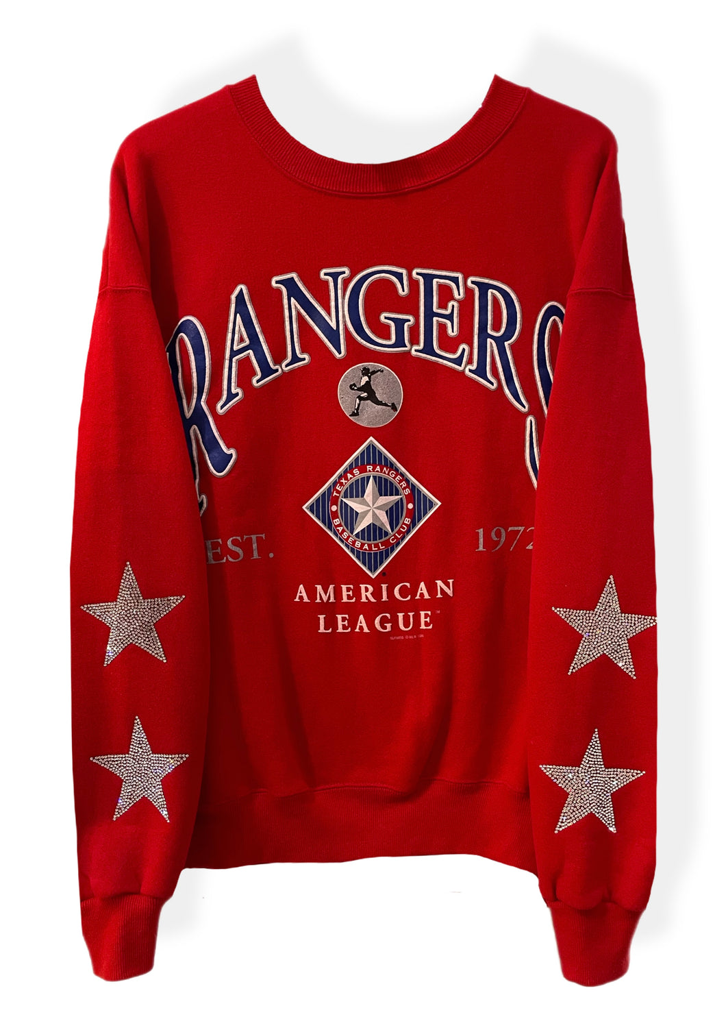 Texas Rangers, Baseball One of a KIND Vintage Sweatshirt with Crystal Star Design