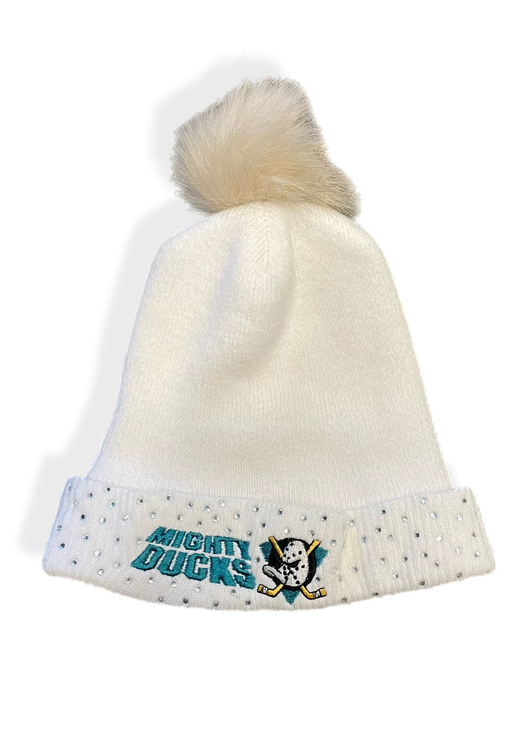 Anaheim Ducks, Hockey One of a KIND Vintage “Mighty Ducks” Rare Find Beanie with All Over Crystal Design