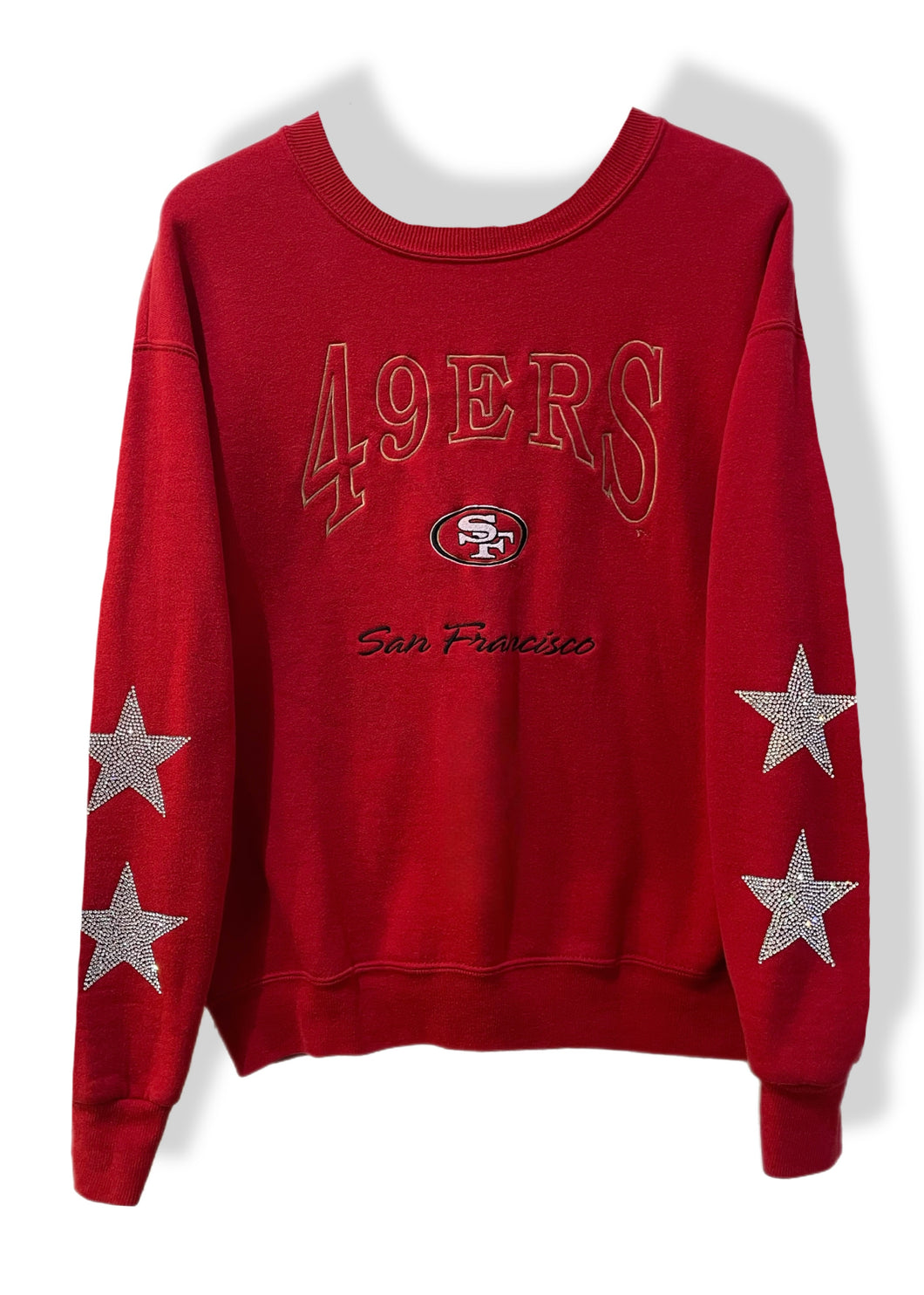 San Francisco 49ers, Football One of a KIND Vintage Sweatshirt with Crystal Star Design