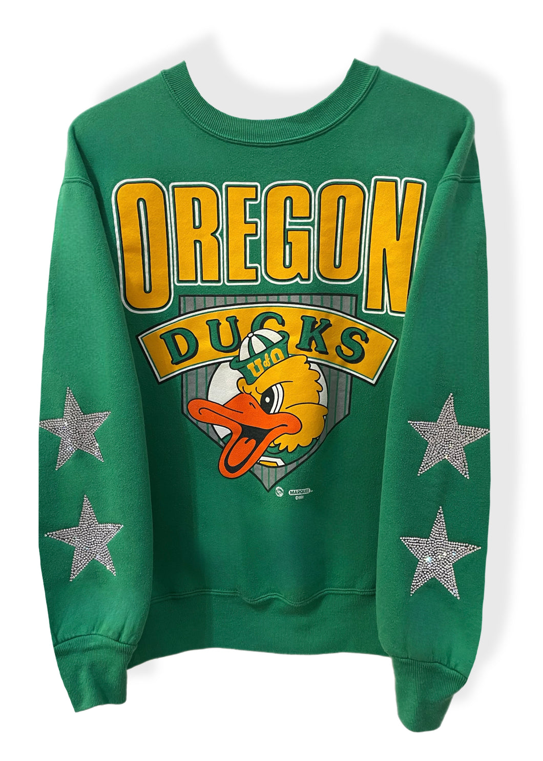 University of Oregon Ducks, One of a KIND Vintage Sweatshirt with Crystal Star Design