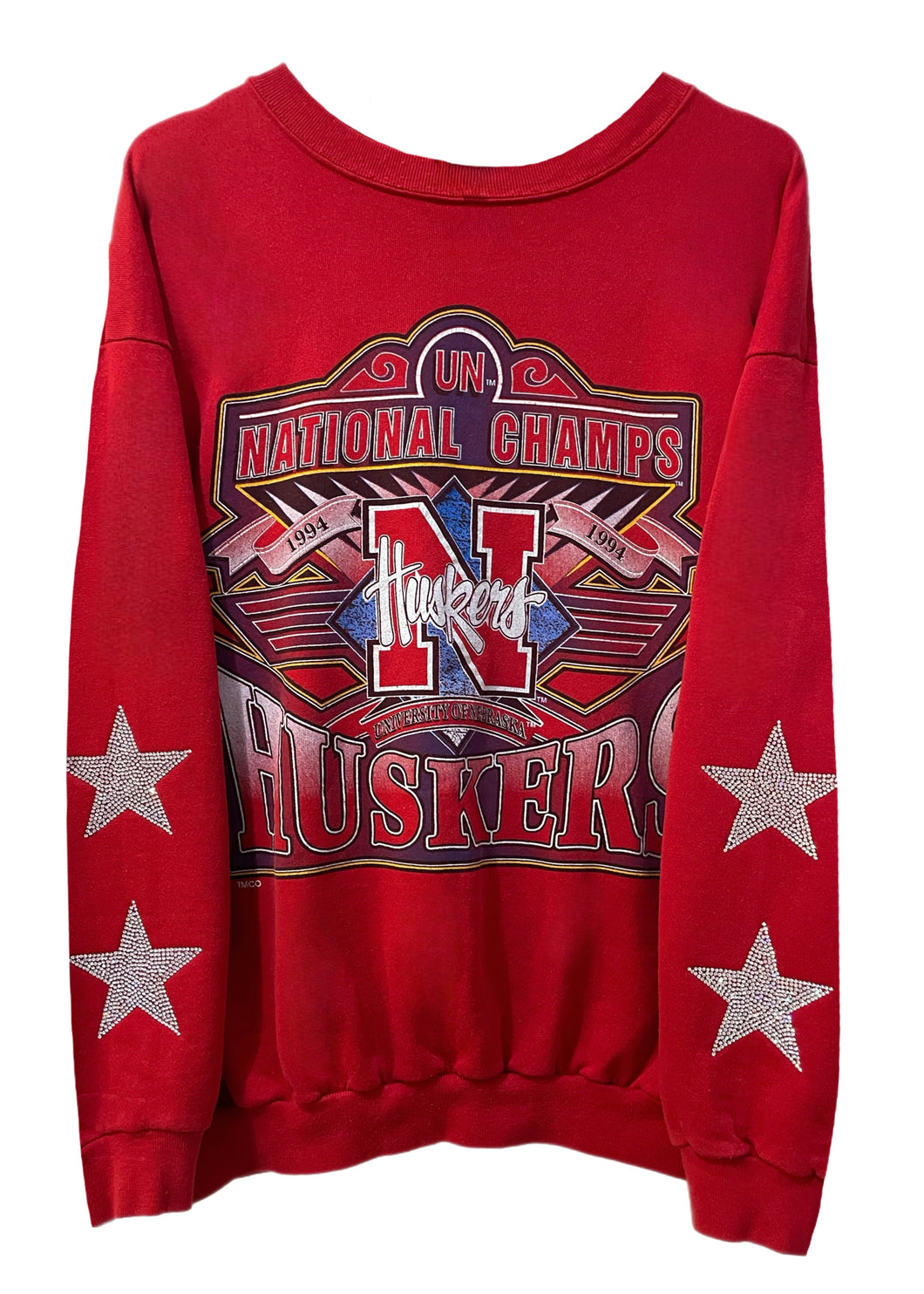 University Of Nebraska, One of a KIND Vintage Huskers Sweatshirt with Crystal Star Design