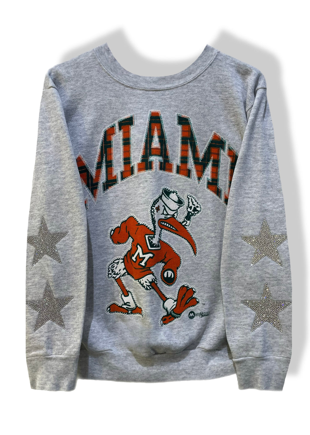 University of Miami, One of a KIND Vintage Miami Hurricanes Sweatshirt with Crystal Star Design