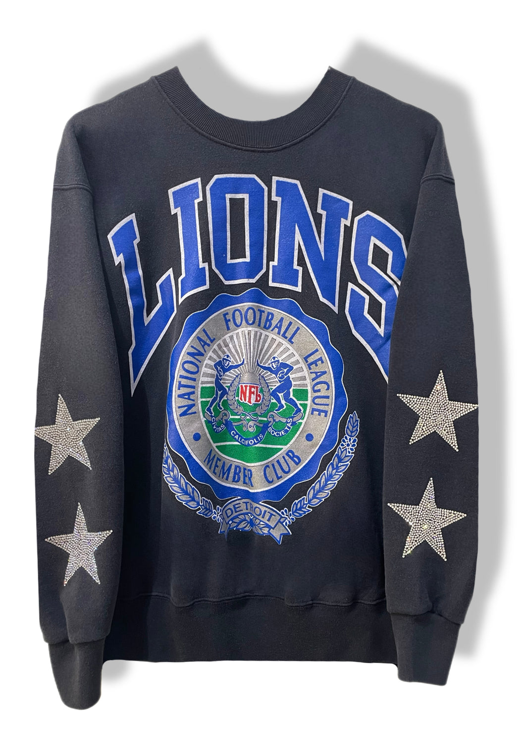 Detroit Lions, Football One of a KIND “Rare Find” Vintage Sweatshirt with Crystal Star Design