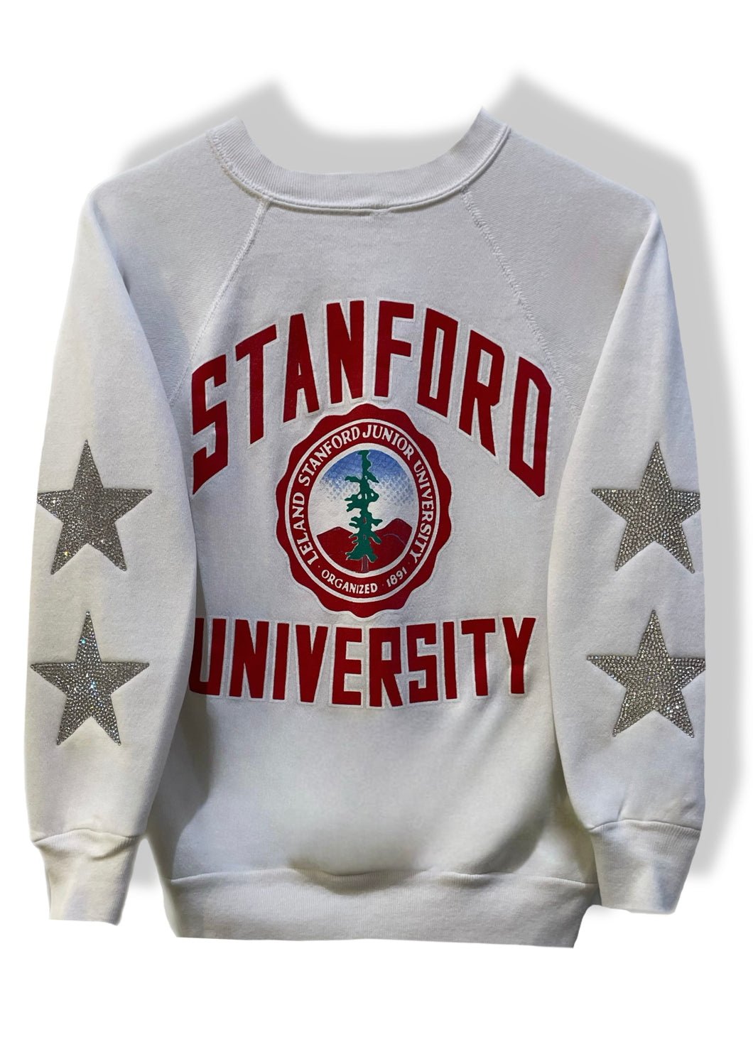 Stanford University, One of a KIND Vintage Sweatshirt with Crystal Star Design