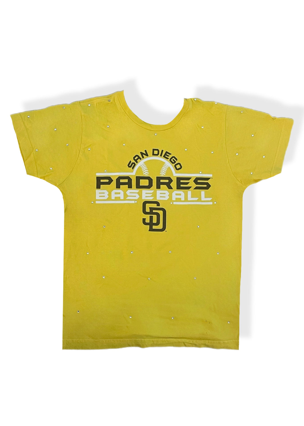 San Diego Padres, Baseball One of a KIND Vintage Tee Shirt with all over Crystal Design