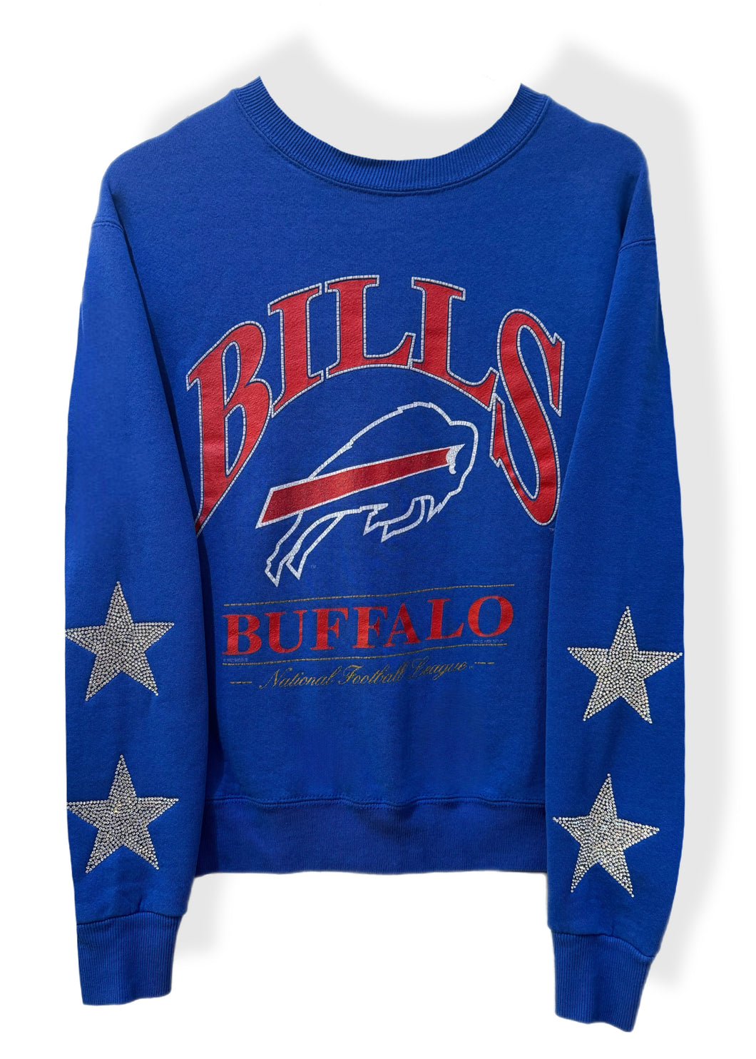 Buffalo Bills, Football One of a KIND Vintage Sweatshirt with Crystal Star Design