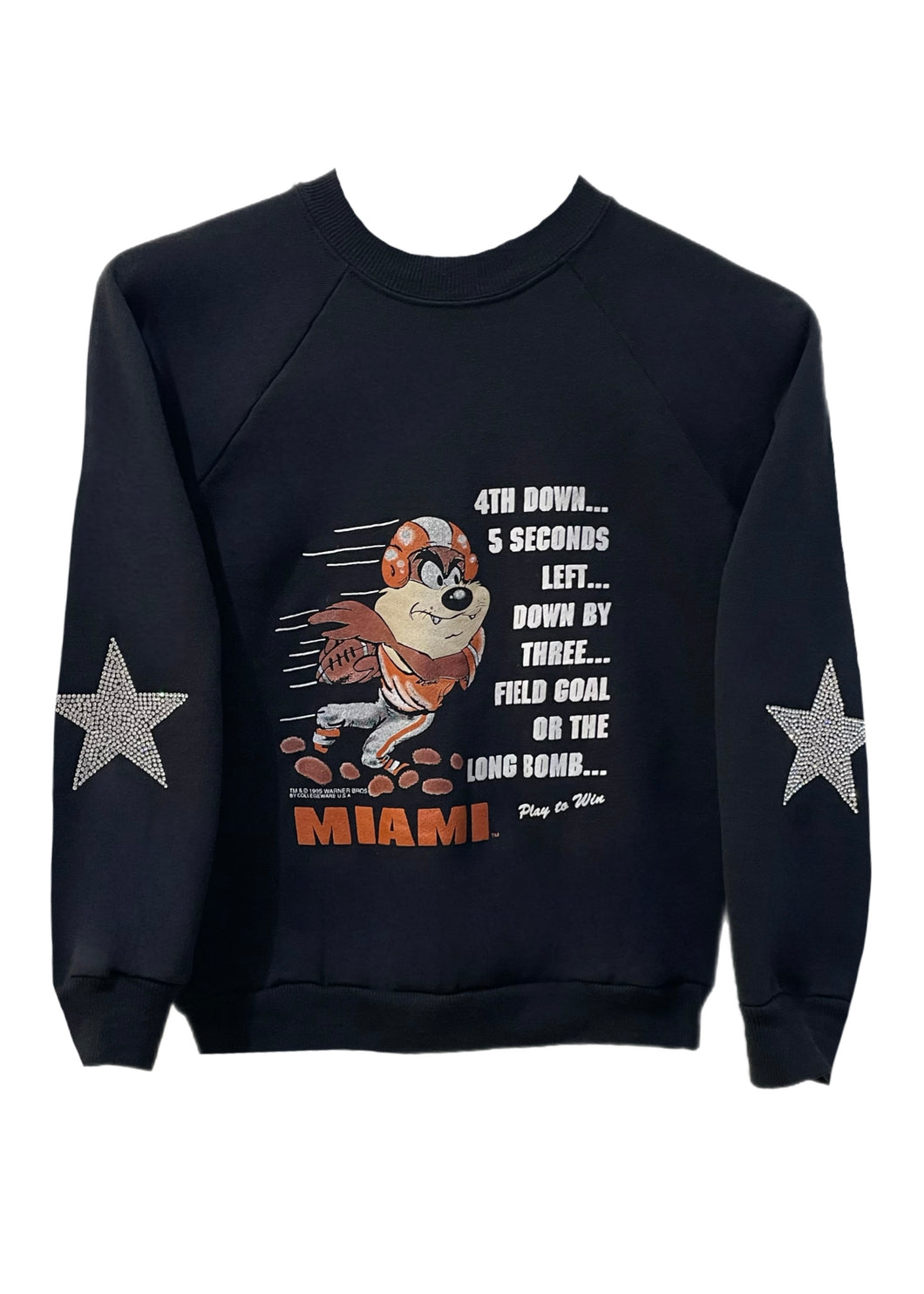 Miami Dolphins, Football One of a KIND Vintage Kids Sweatshirt with Crystal Star Design