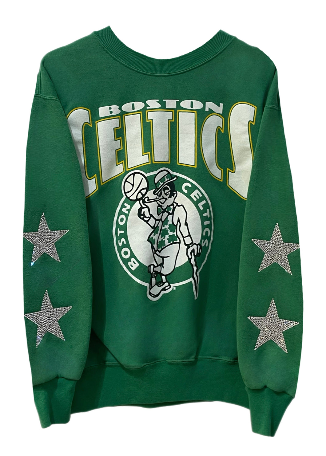 Boston Celtics Basketball One of a KIND Vintage Sweatshirt with Cryst ShopCrystalRags