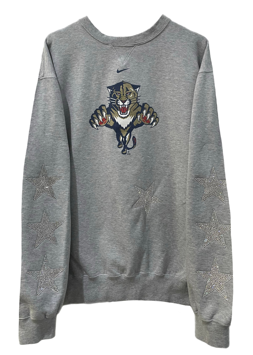 Florida Panthers, Hockey One of a KIND Vintage Sweatshirt with Three Crystal Star Design