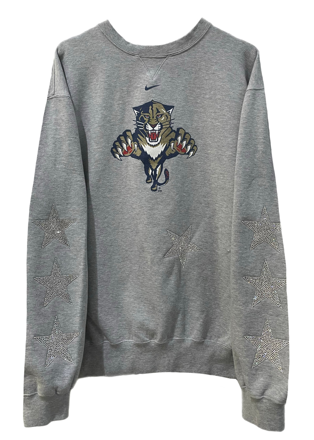 Florida Panthers, NHL One of a KIND Vintage Sweatshirt with Three Crystal Star Design