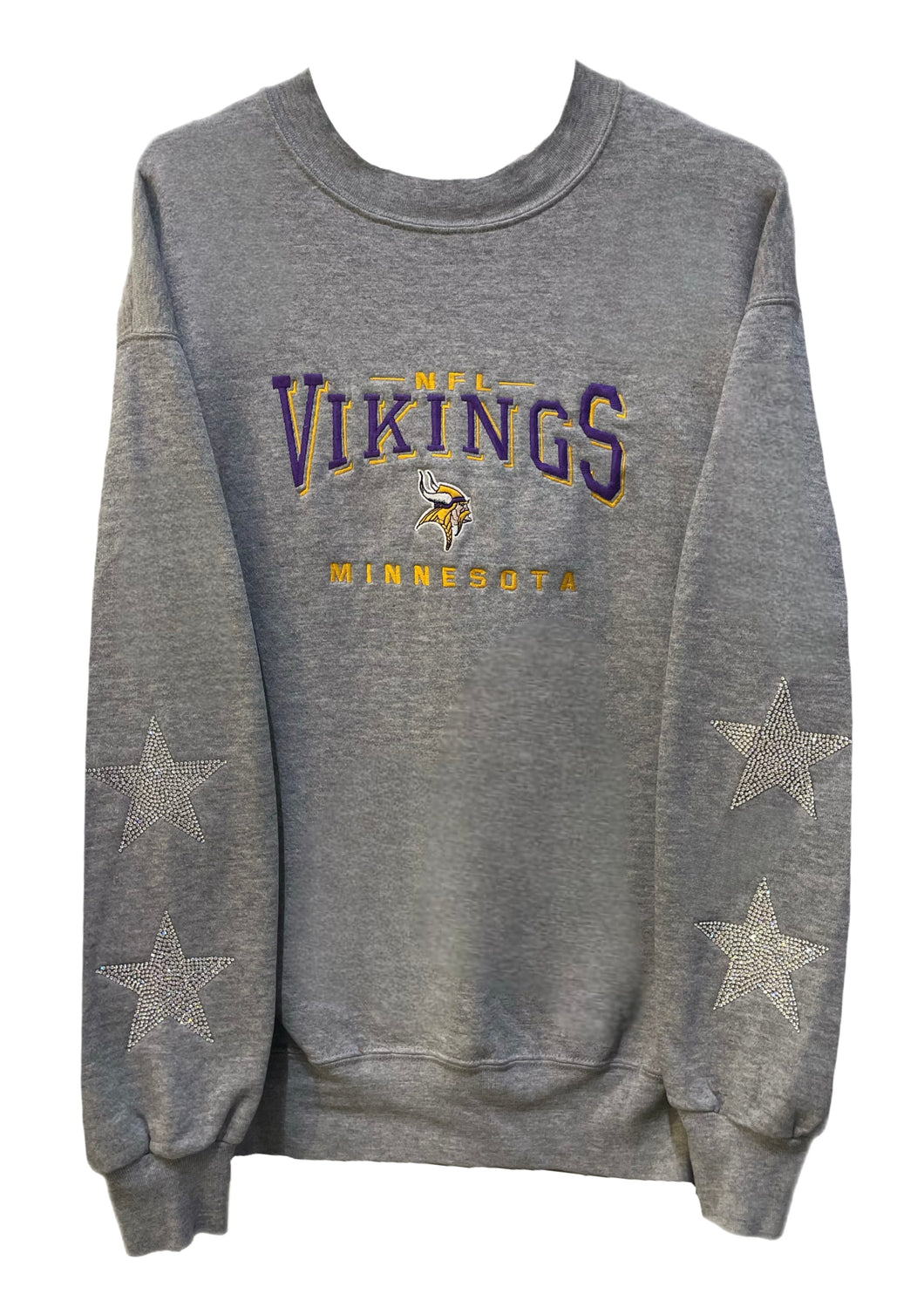 Minnesota Vikings, Football One of a KIND Vintage Sweatshirt with Crystal Star Design