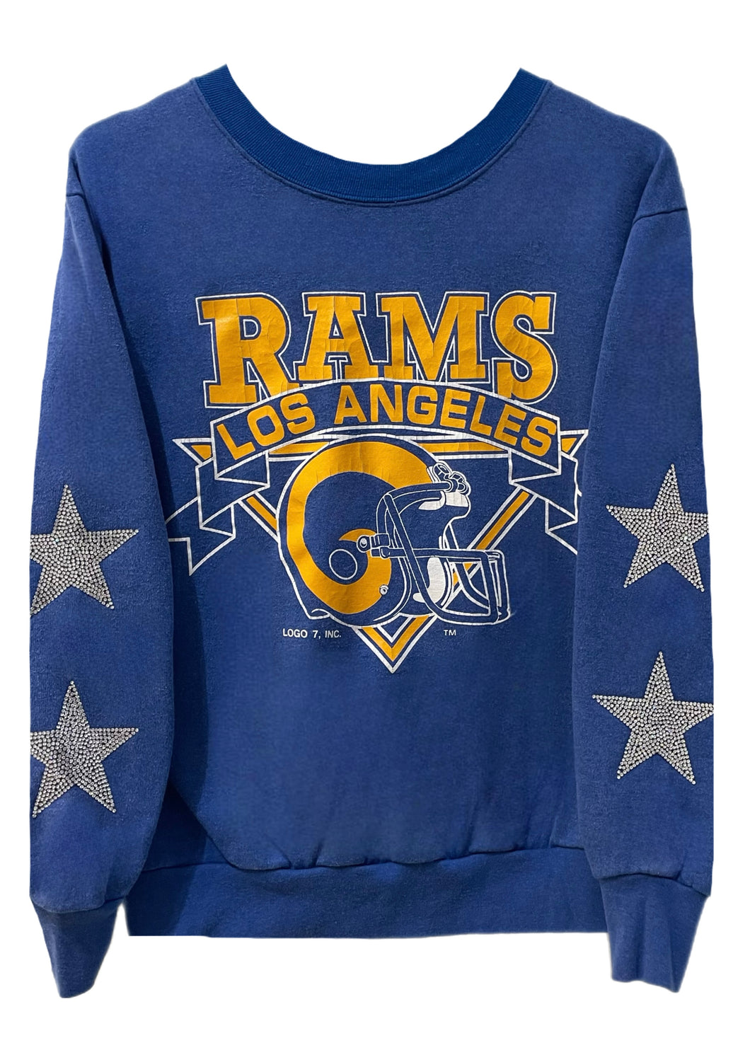 Los Angeles Rams, Football One of a KIND Vintage LA Rams Sweatshirt with Crystal Star Design