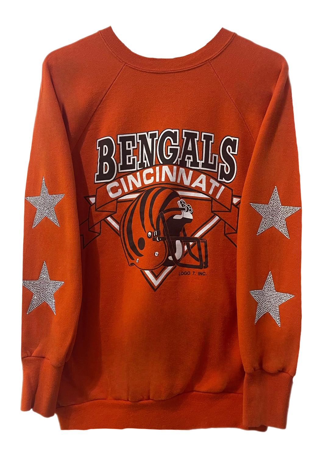 Cincinnati Bengals, Football One of a KIND Vintage Sweatshirt with Crystal Star Design