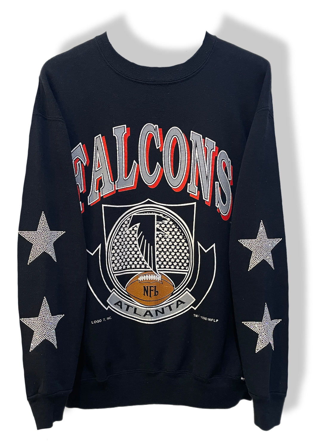 Atlanta Falcons, Football One of a KIND Vintage Sweatshirt with Crystal Star Design