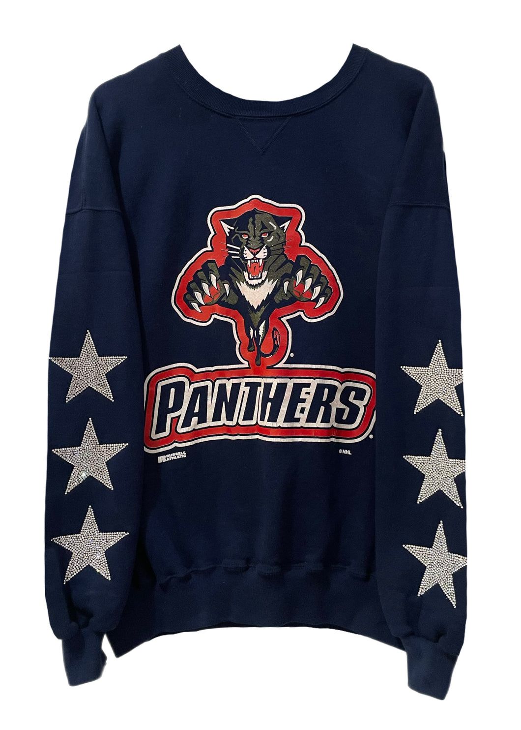 Florida Panthers, NHL One of a KIND Vintage Sweatshirt with Three Crystal Star Design