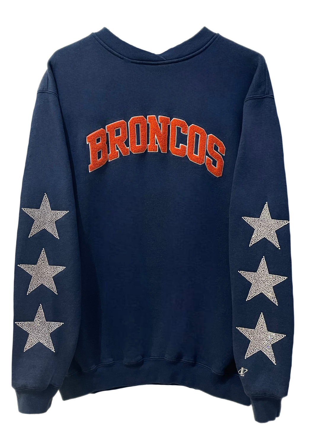 Denver Broncos, Football One of a KIND Vintage Sweatshirt with Three Crystal Star Design