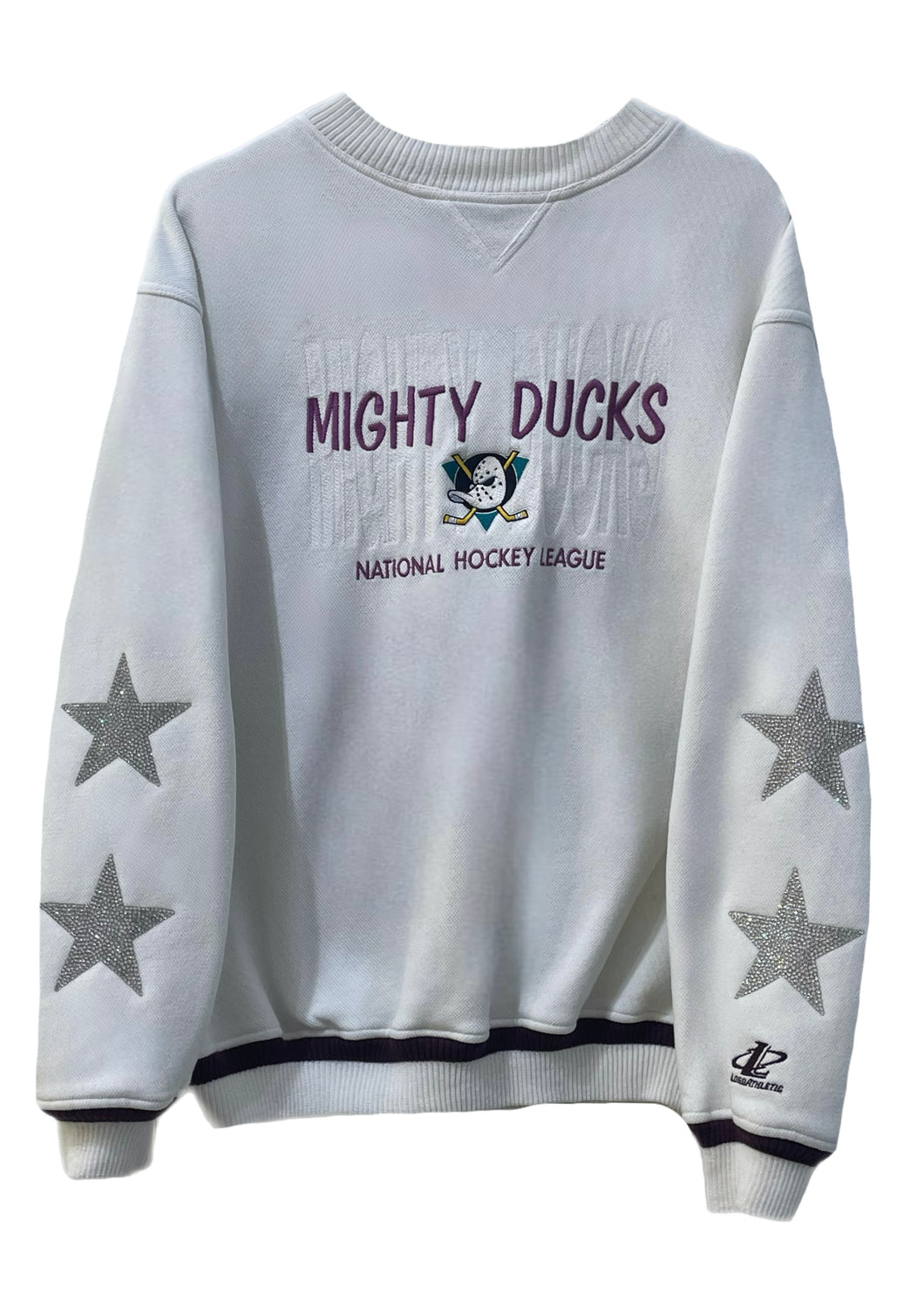 Anaheim Ducks, Hockey One of a KIND Vintage Mighty Ducks Sweatshirt with Crystal Star Design