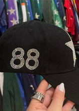 Load image into Gallery viewer, CrystalRags Black Baseball Cap With Custom Number
