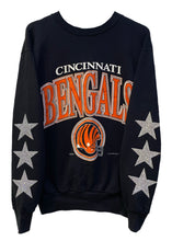 Load image into Gallery viewer, Cincinnati Bengals, Football One of a KIND Sweatshirt with Three Crystal Star Design
