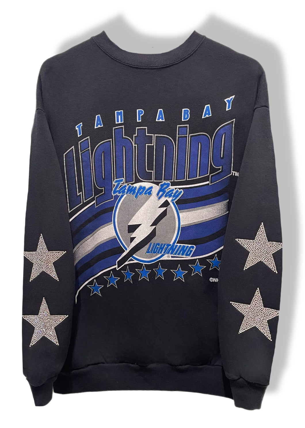 Tampa Bay Lightning, Hockey One of a KIND Vintage Sweatshirt with Crystal Star Design