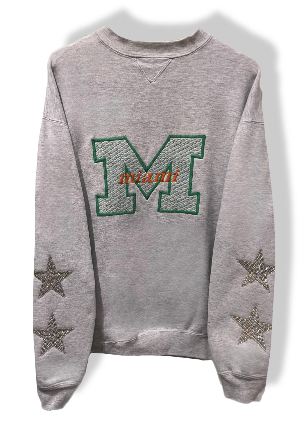 University of Miami, One of a KIND Vintage Miami Hurricanes Sweatshirt with Crystal Star Design