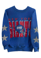 Load image into Gallery viewer, NY Giants, Football One of a KIND Vintage Sweatshirt with Crystal Star Design
